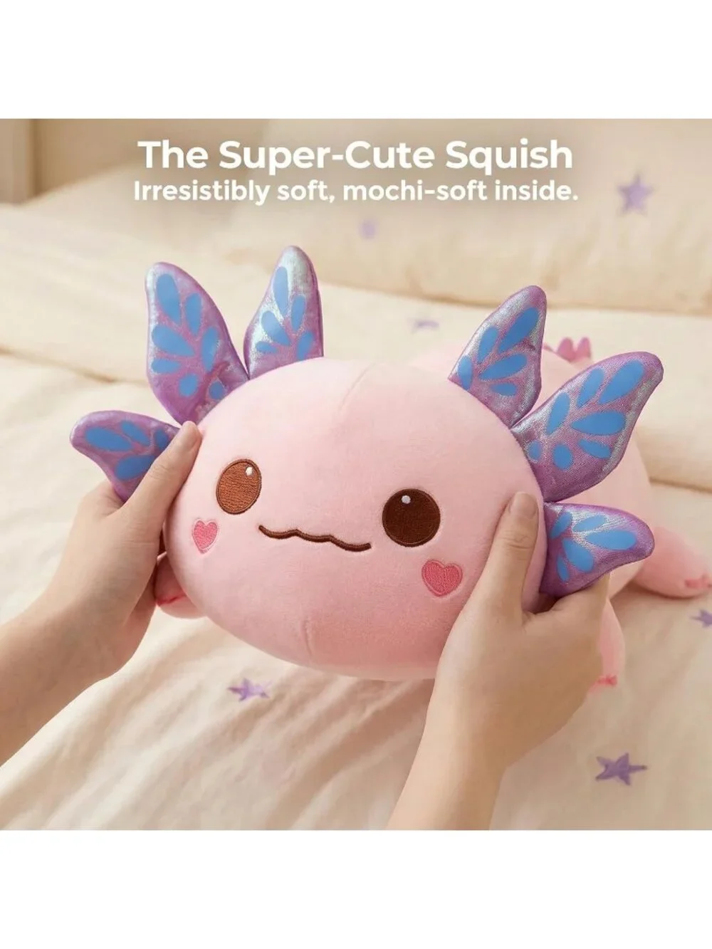 Pink Axolotl Plush Pillow 13 Cute Squishy Huggable Stuffed Animal Decor
